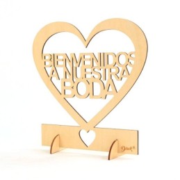 CARTEL MADERA "BIENVENIDOS...