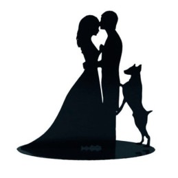 FIGURA PASTEL MET╡LICA PERRO