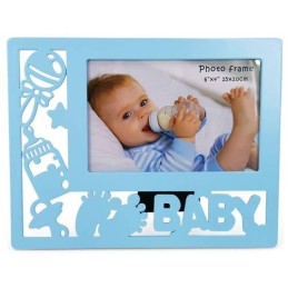 PORTAFOTOS CALADO BABY AZUL