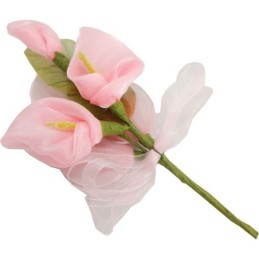 RAMILLETE DE TELA LIRIO ROSA