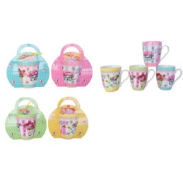 SET 12 TAZAS FLORES...